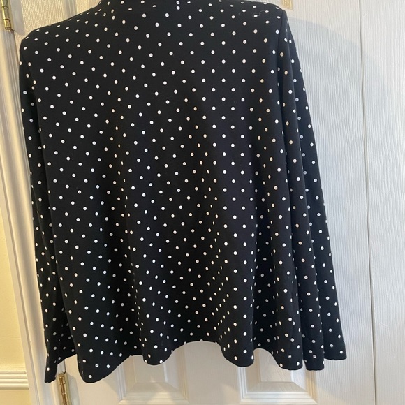 Style & Co. Black and White Polka Dot Long Sleeve Top - Picture 4 of 10